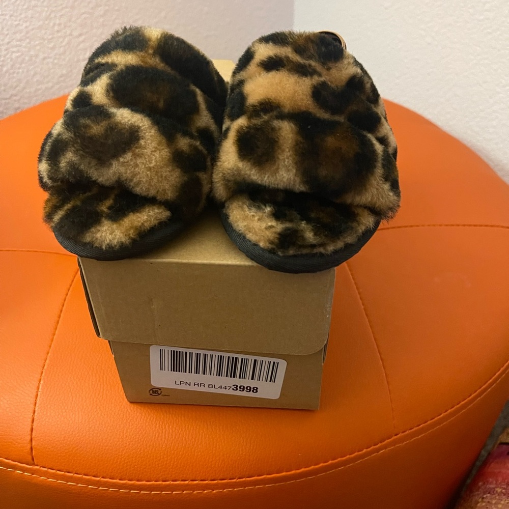 UGG T Fluff Yeah Animal Print Sides Little Kids